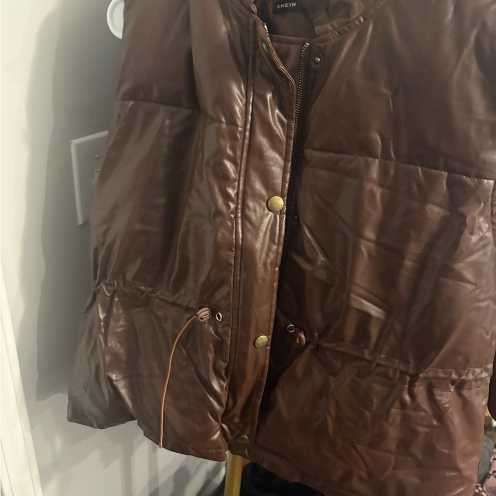 SHEIN Chocolate Brown Puffer Jacket
